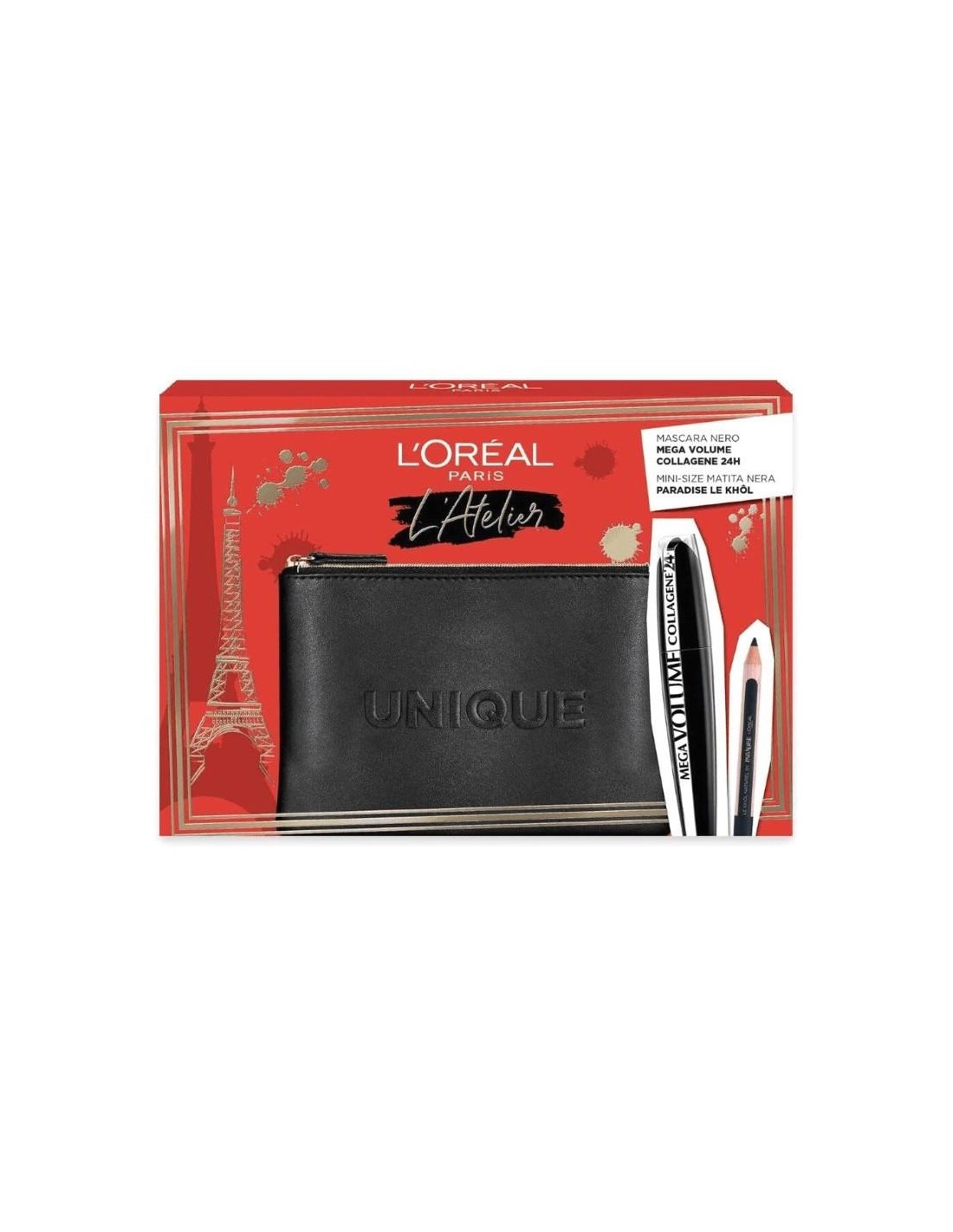set l oreal paris l oreal paris kajal eye pencil black 1 5 g mega volume collagene 24h waterproof mascara mega black 9 ml makeup bag black 1700471057.jpg 232f97168f315f424b2cec3e6ce7eab6
